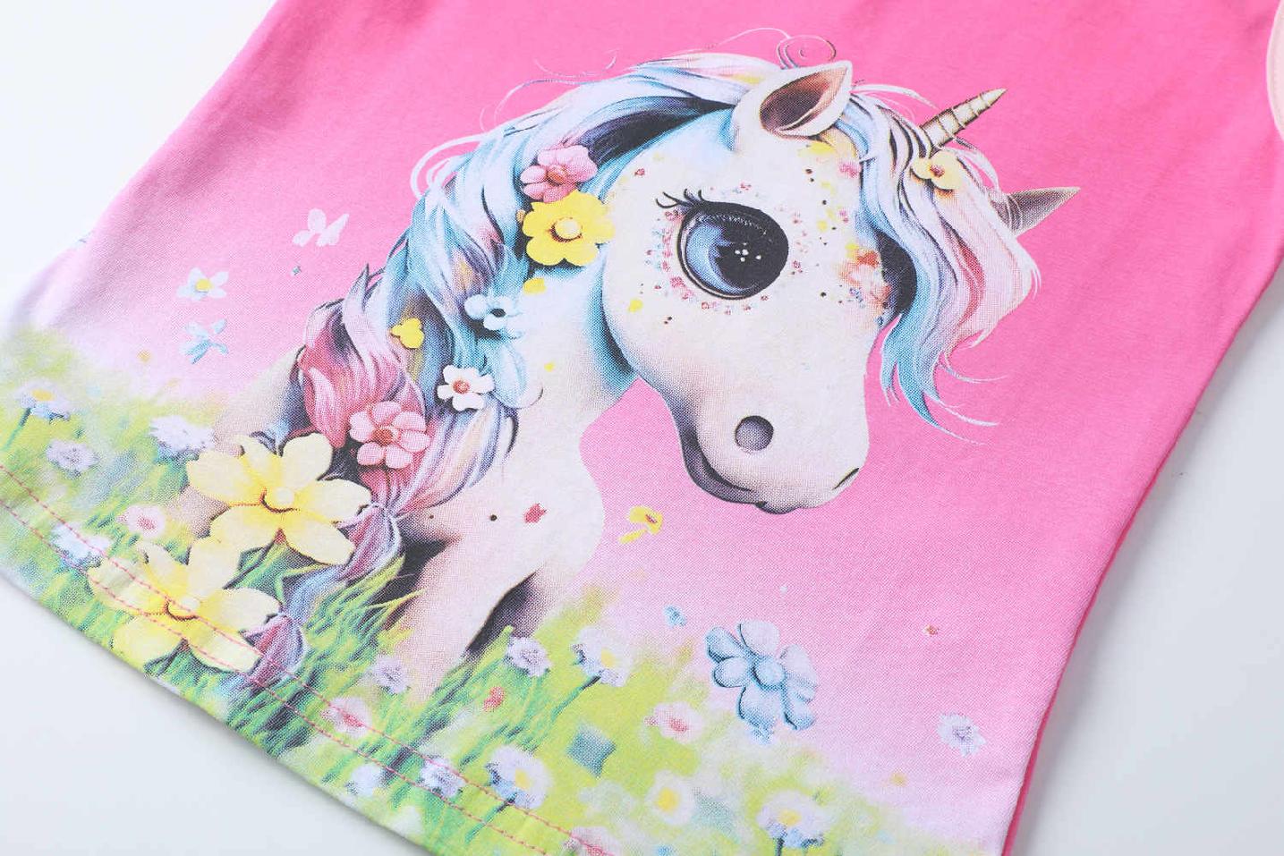 Dívčí tílko s jednorožcem Kugo BC2392 světle růžové